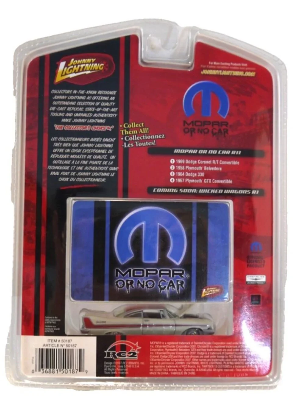 Johnny Lightning Mopar 2 tone 1958 Plymouth Belvedere 1:64 diecast car New 2007